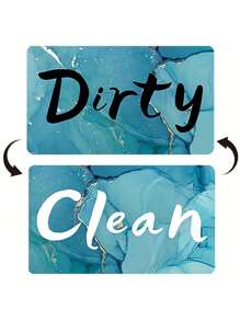 1 件洗碗機磁鐵清潔髒標誌正反指示貼紙時尚通用廚房洗碗機冰箱磁鐵 Uv 工藝加軟磁鐵適用於廚房收納盒方形邊框圖案冰箱裝飾品 - 黑色 - 查看 10