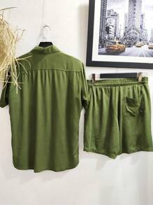 Men Shirts - Army Green - View 2