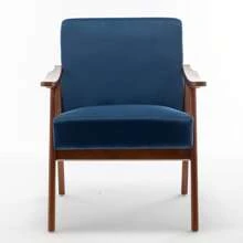 Classic Mid Century Modern Accent Chair With Durable Square Metal Frame