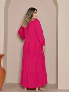 Plus Size Dresses - Hot Pink - View 2