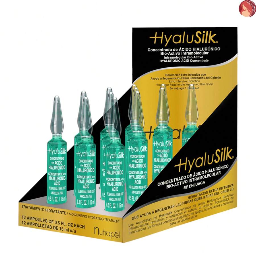 Ampolletas Hyalusilk hidratantes para cabello seco y/o maltratado 12*15ml Nutrapel - Negro - Ver 1