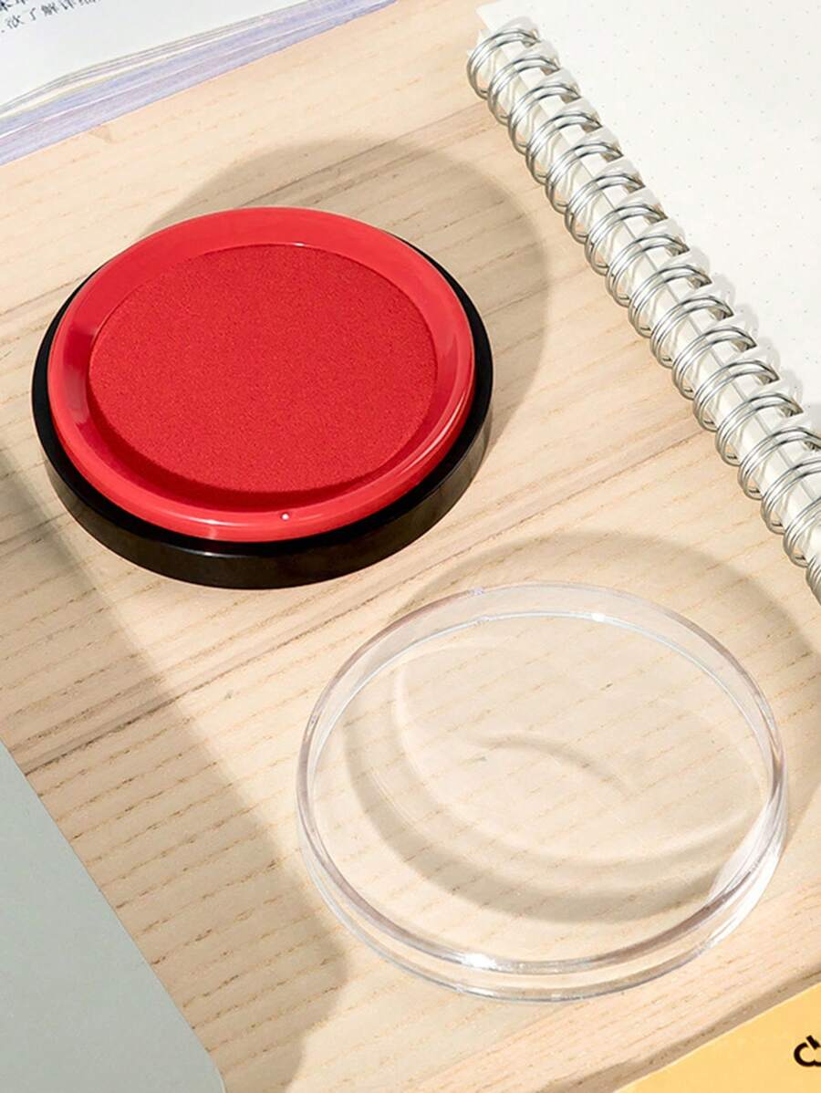 1pc Red QuickDrying Stamp Pad Ink With Clear Imprint, For Stamping On