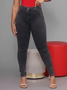 Women Jeans - 石墨 - 查看 5