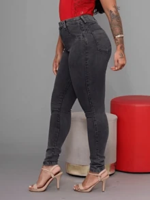 Women Jeans - 石墨 - 查看 8