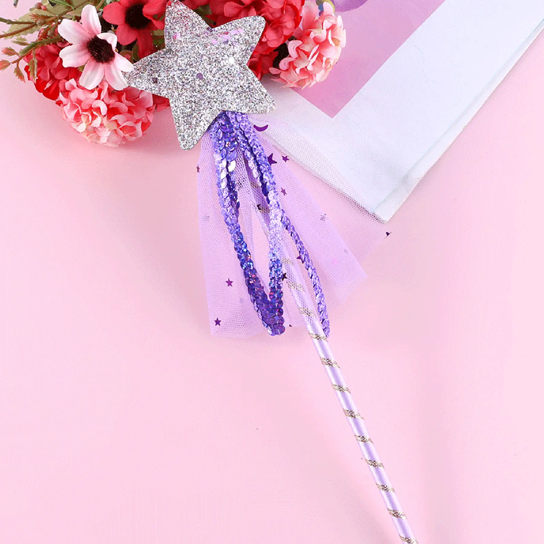 Magic Wand Fairy Wand Shiny Five-Pointed Star Wizard Wand Cartoon Prop For Dance Performance And Parties - Gold - View 5