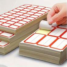 10sheets/400pcs Self-Adhesive Label Stickers, Handwritten Classification Self-Adhesive Labels, Commodity Price Tags, Food Date Labels Kitchen Stuff Kitchen Accessories Kitchen Gadgets Wedding Party Gift Bags - Red and White - View 3