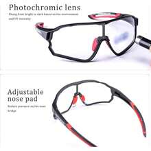 ROCKBROS Occhiali da sole fotocromatici Donna Uomo Occhiali da ciclismo UV400 Lenti fotocromatiche trasparenti per ciclismo, motociclismo, guida, corsa, pesca, golf, ciclismo all'aperto - nero - Visualizzare 2