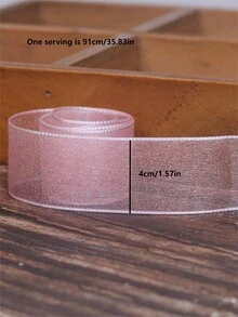 1 pieza Moño de pelo de cinta de organza para regalo DIY, Cinta transparente con copos de nieve - Multicolor - Ver 2