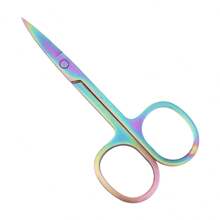 1 pieza Tijeras de cejas, tamaño mini, para cejas y pestañas, empaquetado individualmente, tijeras de belleza, tijeras de colores - Multicolor - Ver 14