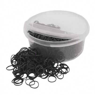 Lincoln Plaiting Bands In Half Open Container (Black)