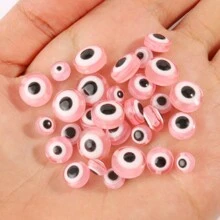 100入組8mm橢圓形眼形樹脂串珠，魔眼魅力零件，適用於珠寶項目的DIY手工耳環、手鍊、項鍊配件 - Evil Eye Beads - 查看 16