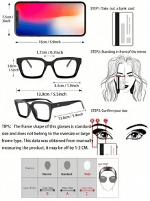 2 Pairs Of Timeless Transparent Eyeglasses, Suitable For Daily Life, Office, Street And Other Occasions, Can Be Worn As Accessories - Black and White - View 8