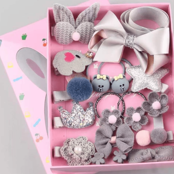 Conjunto De Accesorios Para El Cabello De Niños, Pinzas Para El Cabello De Princesa Y Diademas En Caja De Regalo Para Cumpleaños De Niñas (los Colores Pueden Variar Ligeramente De Un Artículo A Otro) modelo y color surtidos