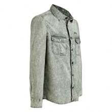 Green Long Sleeve Shirt For Men - Olive Green - View 3