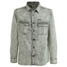Green Long Sleeve Shirt For Men - Olive Green - View 1
