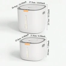 1 Thùng Gạo Nắp Lật, Chống Côn Trùng Và Chống Ẩm, Hộp Đựng Thức Ăn Kem/Bột/Mèo Hoặc Chó Cao Cấp Nhẹ, Hộp Đựng & Sắp Xếp Nhà Bếp, Dụng Cụ Sắp Xếp, Dụng Cụ Sắp Xếp, Trang Trí, Đồ Trang Trí - trắng - Xem 2