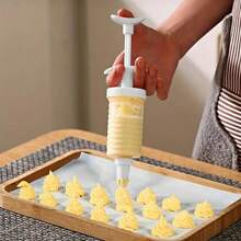 Set de 8 piezas de manga pastelera con boquillas, prensa para galletas, clásico fabricante de galletas, Set para hacer pasteles con decoración de pasteles con 8 boquillas para decorar pasteles y galletas, Perfecto para fiesta de cumpleaños y herramienta de decoración para fabricar pasteles y galletas de bricolaje - Blanco - Ver 6