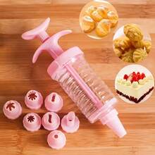 Set de 8 piezas de manga pastelera con boquillas, prensa para galletas, clásico fabricante de galletas, Set para hacer pasteles con decoración de pasteles con 8 boquillas para decorar pasteles y galletas, Perfecto para fiesta de cumpleaños y herramienta de decoración para fabricar pasteles y galletas de bricolaje - Blanco - Ver 3