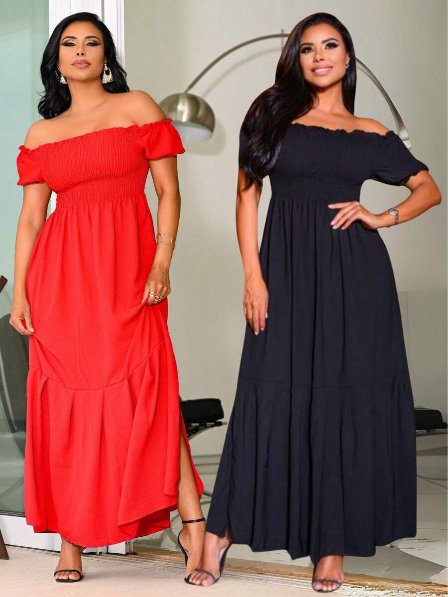 Women Dresses - Đen và đỏ - Xem 1