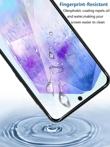 3 piezas de protector de pantalla de vidrio templado de alta definición compatible con Samsung///Redmi/Vivo/Infinix/Honor/OnePlus, vidrio templado de alta dureza, resistente a arañazos diarios, hidrofóbico y oleofóbico, amigable con la carcasa, fácil instalación, pantalla de alta definición - transparente - Ver 3