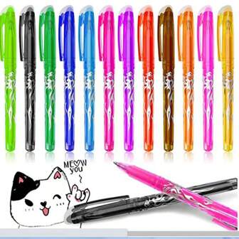 Ensemble de 12 pièces de stylos effaçables colorés pour l'écriture et le dessin des étudiants, pointe de 0,7mm, cadeau idéal pour la rentrée scolaire