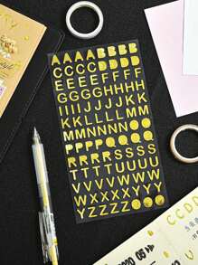 1入組金箔貼紙適用於手工製作,剪貼簿,日誌,水瓶子,手提電腦,手機殼, - 金色 - 查看 3