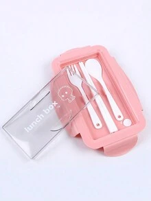 1 件 32 盎司午餐盒，分体午餐盒，办公室午餐盒，可用于微波炉和洗碗机，密封便携式学生午餐盒，配有筷子、叉子、勺子等学校用品，返校 - 彩色 - 查看 10