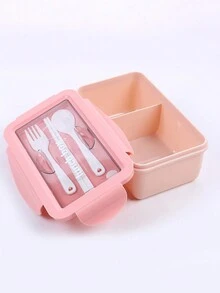 1 件 32 盎司午餐盒，分体午餐盒，办公室午餐盒，可用于微波炉和洗碗机，密封便携式学生午餐盒，配有筷子、叉子、勺子等学校用品，返校 - 彩色 - 查看 9