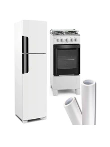 Adesivo Decorativo Branco Fosco Geladeira 1mx50cm - Branco - Visão 1