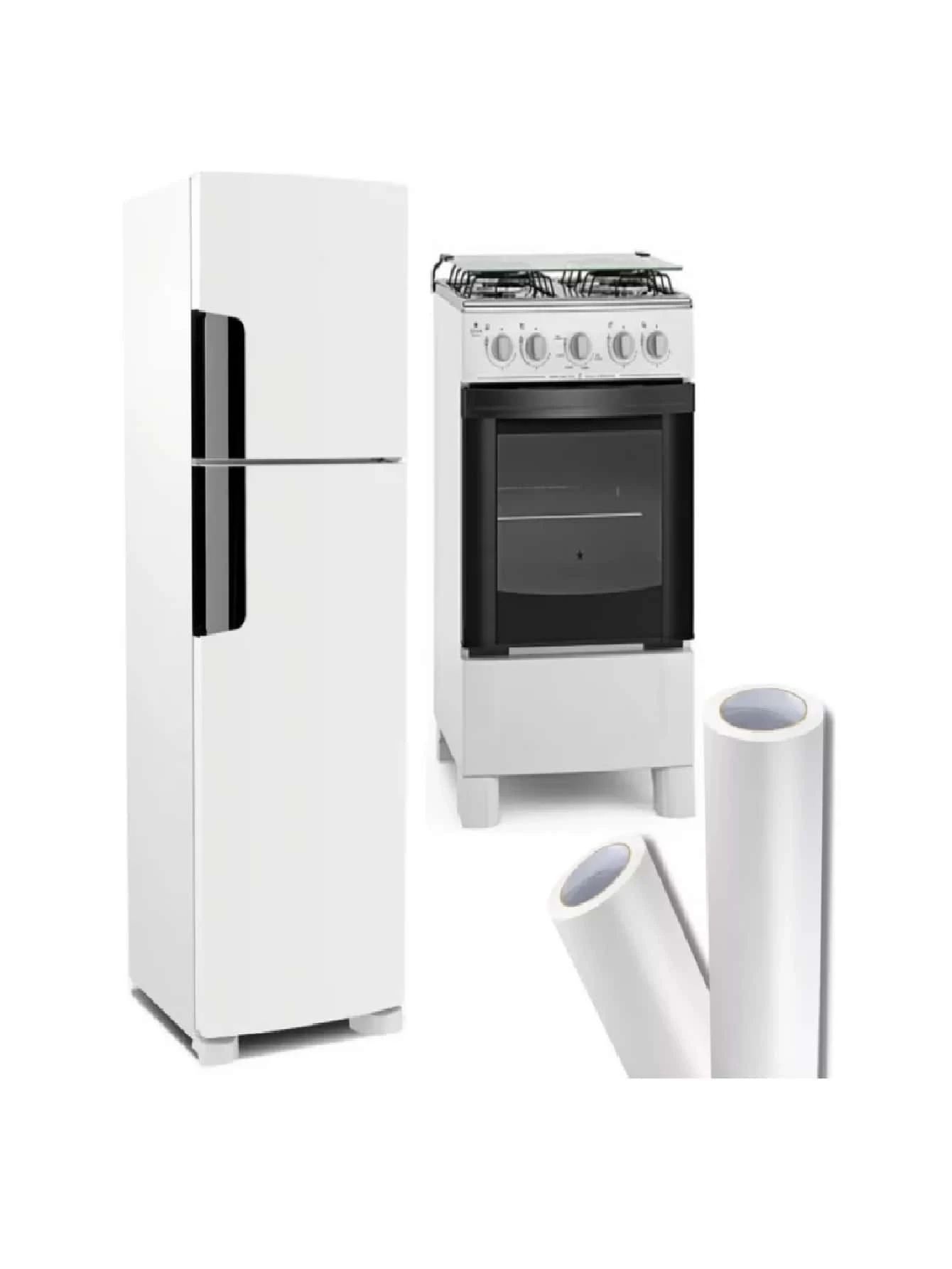 Adesivo Decorativo Branco Fosco Geladeira 1mx50cm - Branco - Visão 1