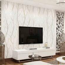 1 Roll Non-Woven Modern Minimalist Style Wallpaper With Dried Tree Branch Design, Great For TV Background Wall, Living Room, Bedroom Walls Repair, Renovation Stickers Peel Wall Panels, Wall Paper, Wallpapers, Spring Decoration Items Refresh Your Home, Festival Decoration Stickers Gifts Birthday Graduation