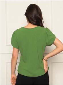 Women Blouses - 薄荷綠 - 查看 3