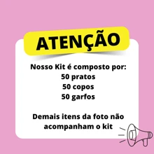 Kit 50 Itens Decoração Colorida Para Festa de Aniversário Com 150 Itens kit festa 50 pessoas - Dourado - Visão 3