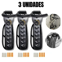 Kit 3 Suporte Parede Gancho Resistente Pendurar Bicicleta Bike Universal - Preto - Visão 1