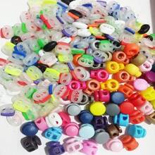 10 à 60 pièces de boucles mixtes de couleurs : nez de cochon, boucle de champignon, boucle à ressort, boucle de cordon de téléphone, boucle réglable, boucle de lacet mou, boucle antidérapante