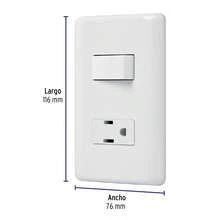 Placa armada contacto e interruptor sencillo, Volteck Basic - Blanco - Ver 3
