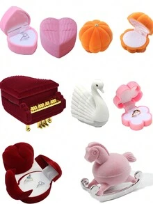 1pc Heart Shaped Ring Box - Novelty Jewelry Storage Box For Displaying & Keeping Earrings, Rings, Bracelets, Necklaces, Gifts For Valentine Day, Birthday -Can Also Be Used As Home Decorations