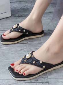 Sandalias Pata Gallo para mujer con diseño de perla