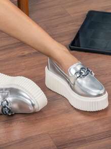 GuGi Women Wedges & Flatform - 銀色 - 查看 3