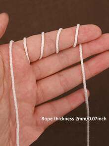 1pc-2mm * 200m White Rope Is Used For Cooking Food Safety Crafts Baker Kitchen Butcher Meat Turkey Sausage Baking Gift Packaging Gardening Hand Wrapped Zongzi Rope Binding Rope - White - View 6