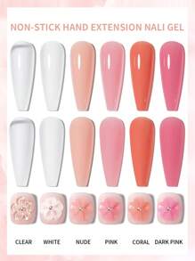 XEIJAYI 1 Pièce De Gel De Construction Solide Pour Ongles, Gel Dur D'extension, Gel De Sculpture D'ongles À Main Non Collant, Gel D'extension Acrylique Pour Nail Art, Cristaux De Strass, Salon De Manucure À La Maison