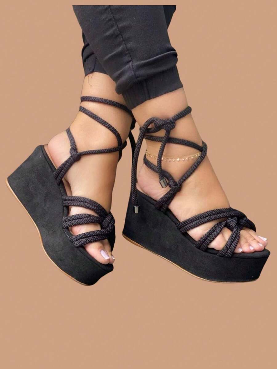 Women Platforms & Wedge Sandals - màu đen - Xem 1