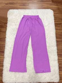 Women Pants - 淡紫色 - 查看 1