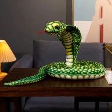 1只可愛柔軟的毛絨蛇玩具（逼真眼鏡蛇/蟒蛇），有趣整蠱軟絨毛填充動物娃娃 - 彩色 - 查看 10