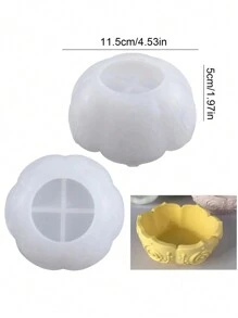 DIY 莲花形硅胶模具，用于制作储物碗和托盘，用于制作玫瑰碗、珠宝托盘、果盘、石膏、树脂、水晶铸件、香薰蜡烛、多肉植物花盆 - 白色矽膠模具 - 查看 2