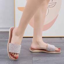 Sandalias de meter  planas para mujer - Café integral - Ver 2