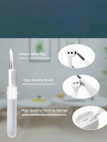 1入組 Airpods 清潔套件，耳塞清潔筆，手機清潔套件，無線耳機清潔筆工具，便攜式 3 合 1 筆記本電腦清潔套件，電子清潔劑帶有海綿和金屬筆尖 - 彩色 - 查看 3