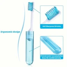 1pc Travel Foldable Toothbrush, Portable Toothbrush With Toothbrush Box, Practical Travel Accessories - Multicolor - View 3