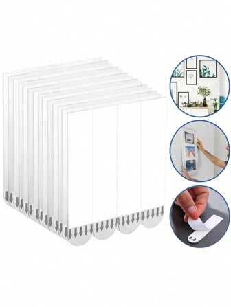 12pcs Punch-Free Tape Strips Self Adhesive Picture Frame Fixed Poster Wall Hook Decorate Fixing Wall Double Sided Tape,Frame Traceless Self Adhesive Tape