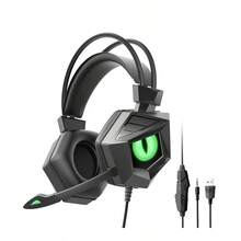 Auriculares con cable para Sets con luces LED, auriculares over-ear para computadora y dispositivos móviles - Verde - Ver 1